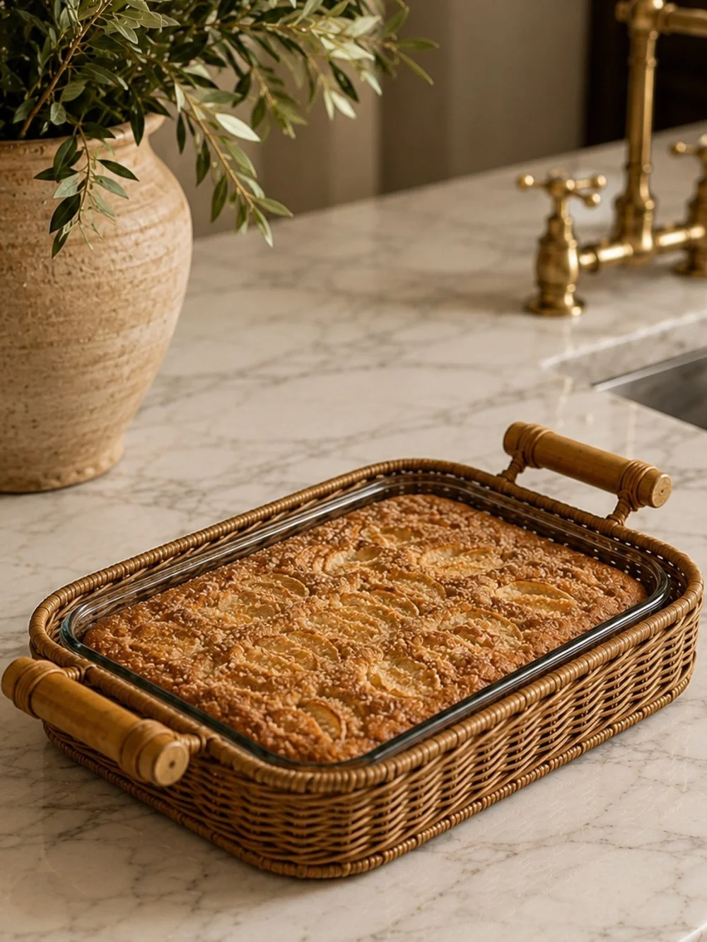 Pier 1 Wicker Rattan 9 x 13 Casserole Holder with Wood Handles - NWT!